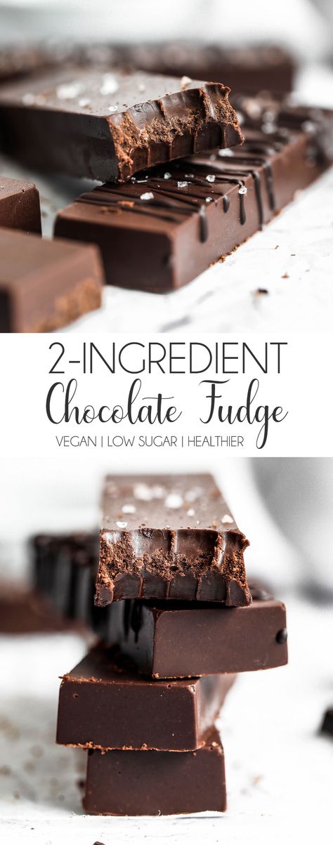 2 Ingredient Chocolate Fudge, Vegan Chocolate Fudge, Healthy Fudge, Healthy Chocolate Desserts, Fudge Dessert, Vegan Chocolate Recipes, Vegan Fudge, Healthy Chocolate Recipes, Fudge Ingredients