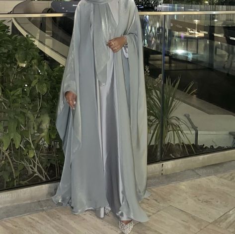 Blue Abaya Aesthetic, Cute Abayas, Cute Abaya, Abaya Designs Latest Dubai, Abaya Fits, Mum Fits, Eid Fits, Dubai Abaya Fashion, Abaya Aesthetic