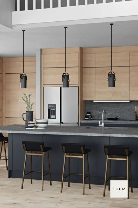 Form Kitchen Cabinets, Light Wood Kitchen Cabinets Modern, Modern Earthy Kitchen, Adu Interior, Award Winning Kitchen Design, German Kitchen Design, European Kitchen Design, Apartment Remodel, Scandinavian Cabin