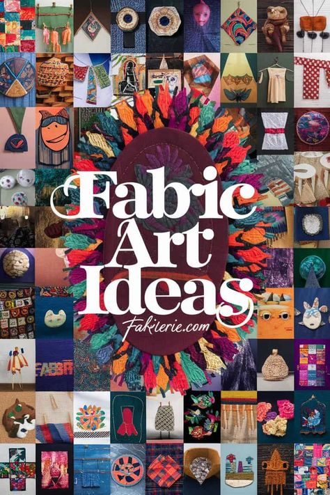 11 Fabric Art Ideas to Ignite Your Creativity - Fabricerie Fabric Art Ideas, Halloween Toilet Paper Roll Crafts, Fabric Textile Art, Framed Fabric Art, Fabric Art Tutorials, Recycled Fabric Art, Art Fibres Textiles, Fiber Art Collage, Textile Art Projects