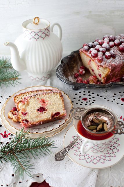 Lemon Cranberry Cake Christmas Tea Party, Lemon Icing, A Piece Of Cake, Piece Of Cake, Christmas Tea, Lemon Cake, High Tea, Yule, Afternoon Tea