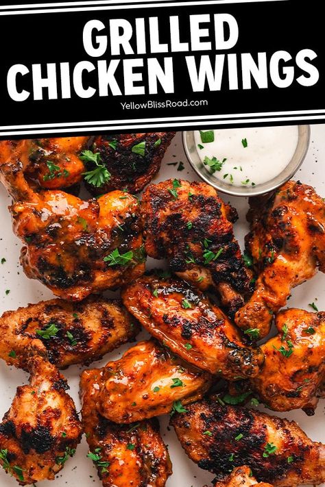 Grilled Chicken Wings Grilled Wings Marinade, Grilled Chicken Wings Marinade, Wings Recipe Grilled, Healthy Sides For Chicken, Grilled Chicken Wings Recipe, Chicken Wing Marinade, Bbq Chicken Wings Recipe, Chargrilled Chicken, Slow Cooker Chicken Wings