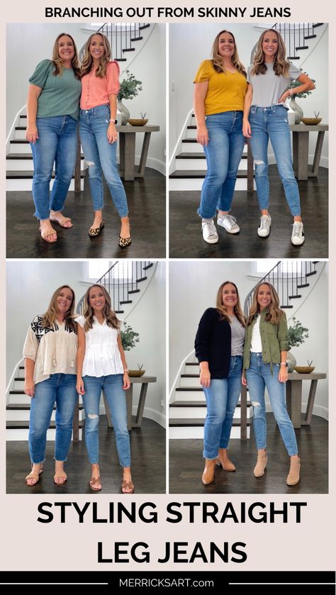 Straight Leg Jeans Length, Light Straight Jeans Outfit, Jean Styles For 2023, Light Color Jeans Outfit, Straight Leg Jeans Outfits Spring, Light Jeans Outfit Spring, How To Wear Straight Leg Jeans, Light Wash Jeans Outfit Spring, Straight Leg Jeans With Sneakers