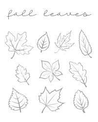 Fall Leaves Printable | Our Kid Things Leaf Drawing Easy, Fall Leaves Drawing, Fall Leaves Tattoo, Leaf Printables, Leaves Sketch, Leaves Doodle, Fall Drawings, 타이포그래피 포스터 디자인, Cross Hatching