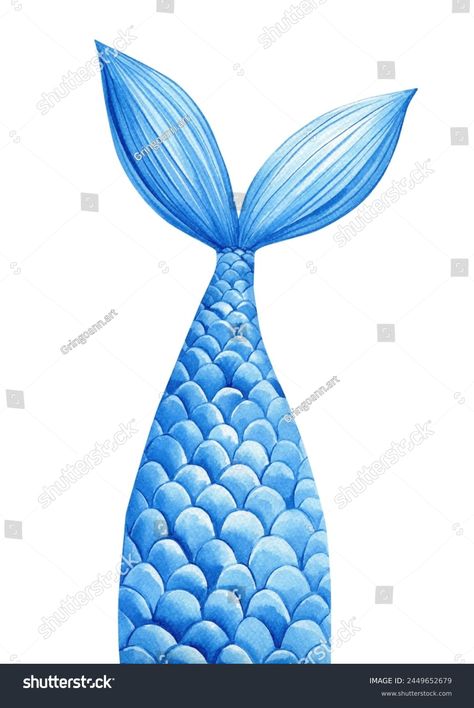 Blue Mermaids Tail On Isolated White Stock Illustration 2449652679 | Shutterstock Mermaids Tail, Blue Mermaid Tail, White Mermaid, Blue Mermaid, Science Signs, House Vector, White Stock, Mermaid Art, Color Palette Generator