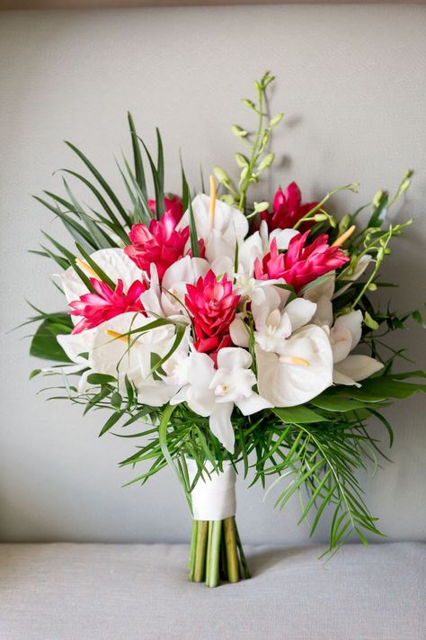 Bridal Bouquet For Beach Wedding, Pink Tropical Wedding Flowers, Beach Wedding Bride Bouquet, Island Flower Bouquet, Beach Bridesmaid Bouquet, Bougainvillea Tropical Wedding, Tropical Floral Wedding Bouquets, Hawaii Wedding Bouquet Tropical Flowers, Tropical Beach Wedding Bouquet