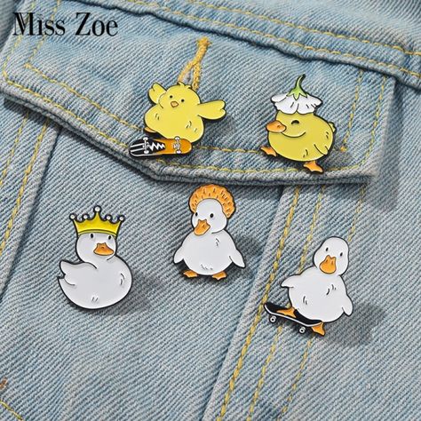 US $1.68 40％ Off | Lovely Animal Enamel Pin Custom Naughty Skate Goose Duck Chicken Brooch Bag Lapel Pin Cartoon Funny Badge Jewelry Gift for Kid Duck Pins, Cuddly Animals, Blue Bunny, Crash Bandicoot, Rubber Ducky, Borderlands, Gremlins, Paramedic, Cute Pins