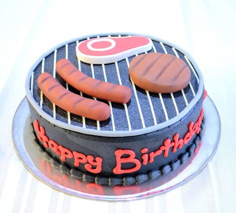 Birthday Cake Ideas For Men, Picnic Bday, Cake Ideas For Men, Man Cakes, Bbq Cake, Birthday Cupcakes Decoration, Small Birthday Cakes, New Birthday Cake, Dad Birthday Cakes