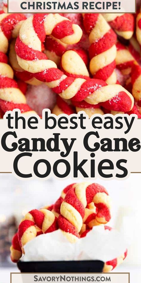 Is it really Christmas without candy cane cookies? I don't think so, which is why they're at the top of my holiday baking list each and every year.I make mine like the very old fashioned recipes, namely without peppermint extract. I use almond, but please feel free to substitute peppermint extract if that's what you prefer. | #christmascookies #candycane #easybaking #holidays Candycane Peppermint Cookies, Christmas Tin Recipes, Candy Cane Cookies With Almond Extract, Peppermint Candy Cane Cookies Recipe, Candy Cane Cookies Easy, Sanding Sugar Cookies, Peppermint Candy Cane Cookies, Candy Cane Shortbread Cookies, Easy Christmas Cookies Recipes 4 Ingredients