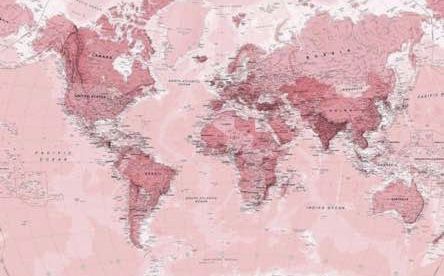 #pink #aesthetic #travelmaps #travel Pink World Map Wallpaper, Pink World Map, Pink Wallpaper Laptop, World Map Mural, Map Wall Mural, Wallpaper Macbook, Wallpaper Estetika, Wallpaper Notebook, Map Murals