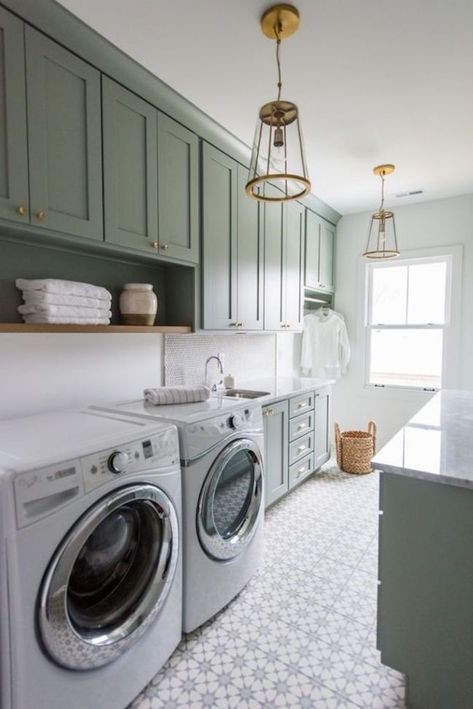 A Butler's Pantry/Laundry Room Combination & Maximizing a Small Space Pantry Inspiration, Laundry Room/mud Room, Pantry Laundry Room, Green Laundry, Pantry Laundry, Room Storage Diy, Dream Laundry Room, Mudroom Laundry Room, Laundry Room Renovation