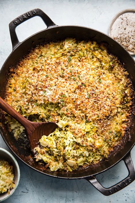 Brussel Sprouts Gratin, Brussels Sprouts Au Gratin, Brussel Sprouts Au Gratin, Thanksgiving Vegetables Side Dishes, Thanksgiving Vegetable Sides, Brussels Sprouts Gratin, Thanksgiving Vegetables, The Modern Proper, Modern Proper