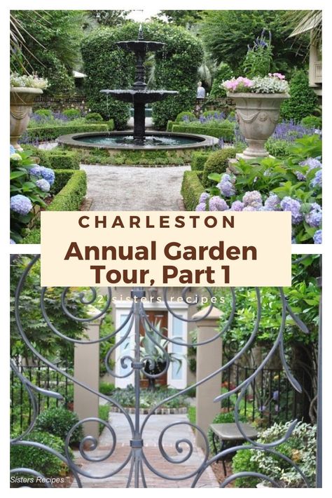 Charleston Annual Garden Tour- Part I - 2 Sisters Recipes by Anna and Liz French Garden Landscaping, Cottage Garden Plan, Backyard Raised Garden, Modern Front Yard Landscaping Ideas, Formal Garden Design, Modern Front Yard Landscaping, Charleston Gardens, Narrow Garden, Annual Garden