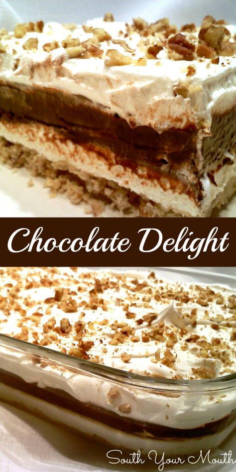 Pecan Shortbread Crust, Chocolate Layer Dessert, Chocolate Pudding Desserts, Pecan Shortbread, Torte Cupcake, Layered Desserts, Shortbread Crust, Chocolate Delight, Bake Dessert