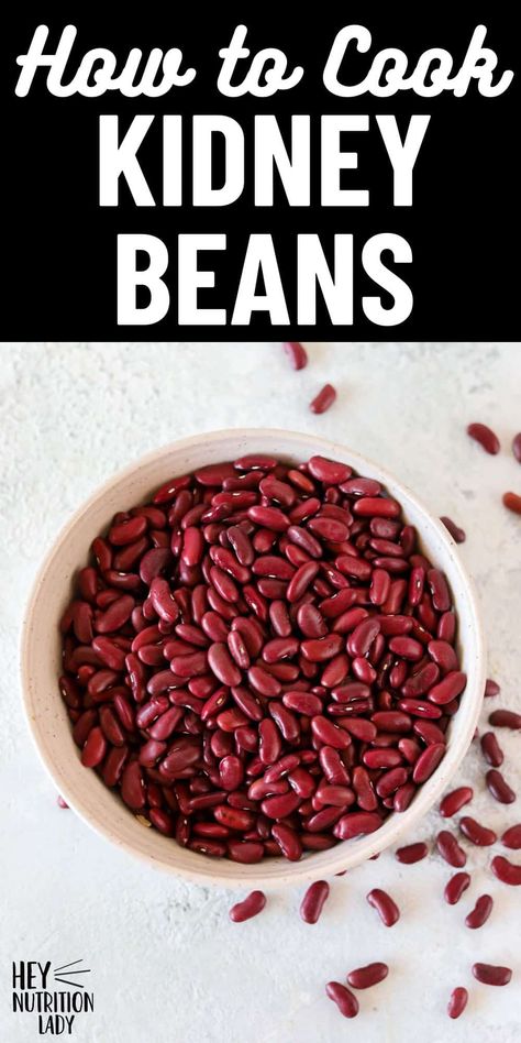 Learn how to cook kidney beans from scratch with this simple step-by-step tutorial. Covering three different ways to cook dried kidney beans, you'll end up with creamy, perfectly-cooked beans every time. Cooking Kidney Beans, Kidney Beans Recipe, Kidney Beans And Rice, Red Rice Recipe, Beans From Scratch, Recipes With Kidney Beans, Beans In Crockpot, Freezer Friendly Meals, Vegetarian Instant Pot