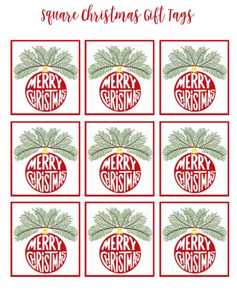 Free printable Christmas gift tags square Free Christmas Printables Tags, Christmas Gift Tags Diy Printable Labels, Merry Christmas Gift Tags Printable Free, Neighbor Gift Tags, Gift Tag Christmas Printable, Christmas To And From Tags Printable, Blank Christmas Tags Printable Free, Merry Christmas Labels, Primary Christmas Gifts