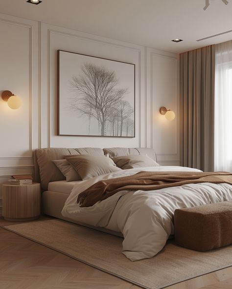 On Day 6 of our 15-day Trendy Material challenge, we highlight Decorative Panelling Mould for bedroom design. This elegant material adds depth and sophistication, perfect for creating stunning accent walls, headboard features, or ceiling details. With intricate designs and easy installation, decorative panelling moulds bring a classic yet modern touch, transforming your bedroom into a stylish retreat. Join us as we continue exploring more innovative materials! Bedroom Headboard Paneling, Wood Paneling In Bedroom, Panelling Behind Headboard, Picture Frame Paneling Bedroom, Panelling Design Wall Bedroom, Mdf Panelling Wall Master Bedrooms, Panel Wall Behind Bed, Types Of Paneling For Walls, Bedroom Ideas With Paneling