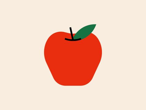 Apple Illustration Design, Cute Apple Drawing, Apple Graphic Design, Animated Type, Apple Drawing, Apple Illustration, Art Apple, Apple Cut, Apple Vector