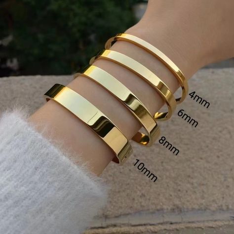 Latest Gold Bangle Bracelet For Women, Stainless Steel Jewelry Women, Bracelet Designs Gold For Women, Dailywear Bangles Gold, Bangles Jewelry Designs Gold, Man Gold Bracelet Design, Simple Gold Bangle, Modern Bangle, 18k Gold Bangle