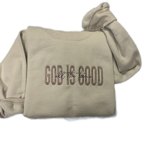 God is Good Embroidered Crewneck Christian Sweaters, Tiktok Shop, Phone Screens, Verses Quotes, Embroidered Crewneck, Bible Verses Quotes Inspirational, Gildan Sweatshirts, Embroidered Sweatshirt, Sand Beige