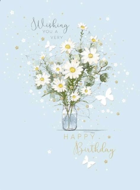 Best Birthday Wishes Quotes, Happy Birthday Floral, Happy Birthday Illustration, Happy Birthday Blue, Have The Best Day, Birthday Wishes Greetings, Birthday Wishes Flowers, Happy Birthday Vintage, Birthday Friend