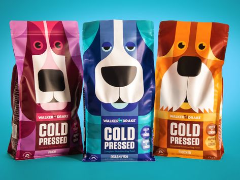 Dog Food Packaging Design Creative, Dog Food Products, Dog Food Package Design, Pet Food Packaging Design Creative, Pet Products Packaging, Pets Packaging Design, Dog Product Packaging, Pet Product Packaging Design, Cool Food Packaging