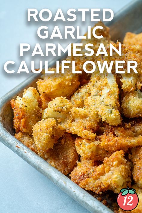 Roasted Garlic Parmesan Cauliflower | 12 Tomatoes Roasted Garlic Parmesan Cauliflower, Keto Roasted Cauliflower, Roasted Parmesan Cauliflower, Garlic Parmesan Cauliflower, Cauliflower Parmesan, Parmesan Roasted Cauliflower, Parmesan Cauliflower, Roasted Cauliflower Recipes, Cauliflower Cheese