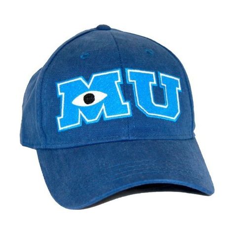 Monsters University MU Youth Adjustable Navy Hat (28 AUD) ❤ liked on Polyvore featuring hats Monsters University Costumes, Sulley Costume, Monsters University Hat, Inc Monsters, Navy Hat, Disney Pixar Movies, Navy Hats, Monsters University, University Logo