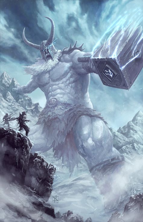 Storm Giant, Stephen Nickel on ArtStation at https://www.artstation.com/artwork/0n4LGK Arte Viking, Heroic Fantasy, Fantasy Beasts, Fantasy Races, Fantasy Theme, Dnd Art, Fantasy Monster, Mythical Creatures Art, Weird Creatures