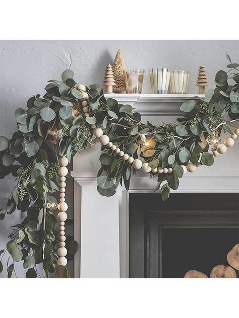 Free Returns ✓ Free Shipping✓. 1Pack Artificial Eucalyptus Garland Greenery Eucalyptus Vines Faux Silver Dollar Eucalyptus Strands for Mantle Table Wedding Party Garden Christmas Decoration- undefined at SHEIN. Natal Natural, Holiday Mantel Decor, Artificial Eucalyptus Garland, Diy Christmas Decorations For Home, Christmas Diy Wood, Minimalist Christmas Decor, Outside Christmas Decorations, Natural Christmas Decor, Holiday Mantel