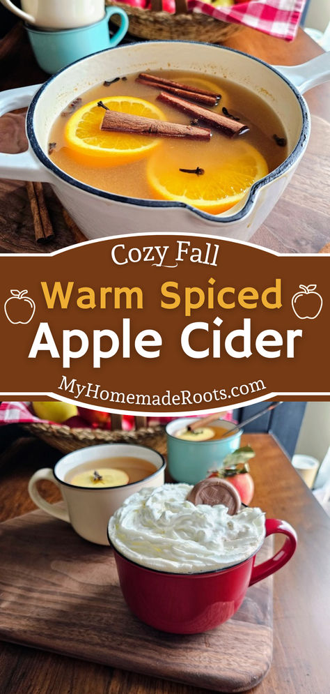 Warm up your autumn days with this Cozy Fall Spiced Apple Cider! Bursting with the flavors of cinnamon, ginger, and cloves, this delightful beverage is perfect for crisp evenings and gatherings with friends and family. Serve it steaming hot for a nostalgic treat that brings the essence of fall to your home. #AppleCider #FallDrinks #CozyVibes #AutumnRecipes #HomemadeGoodness Autumn Cider Recipe, Dutch Oven Apple Cider, Warm Spiced Apple Cider, Spiced Hot Apple Cider, Apple Cider With Cinnamon Sticks, Apple Cider Cinnamon Drink, Hot Toddy With Apple Cider, Homemade Spiced Apple Cider, Easy Hot Cider Recipe