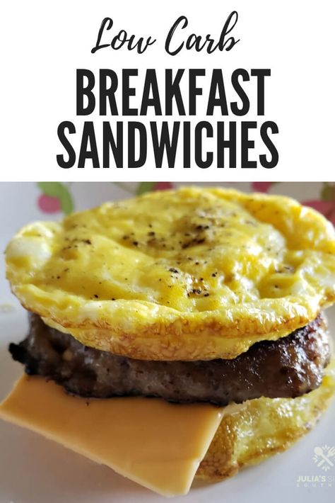 Low Carb Egg Muffin Sausage and Cheese Breakfast Sandwiches #quickrecipe #breakfastonthego #lowcarb #easyrecipe #ketofriendly Low Carb Egg Muffins, Menu Sarapan Sehat, Desayuno Keto, Egg Muffin, Cheese Breakfast, Low Carb Muffins, Keto Recipes Breakfast, Egg And Cheese, Keto Pancakes