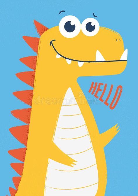 Cute Dinosaur Drawing, Funny Orange, Dinosaur Posters, Dinosaur Drawing, Dinosaur Illustration, Baby Dinosaur, Indie Art, Poster Illustration, Simple Illustration