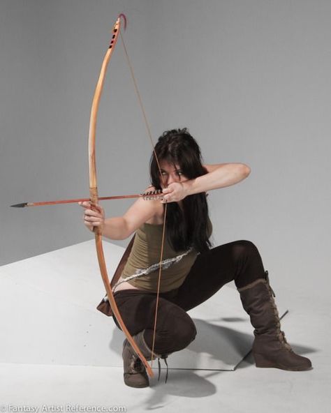 Archer Pose, Archery Poses, Artist Reference, Bow Pose, Action Pose Reference, Model Reference, People Poses, Female Pose Reference, Human Reference