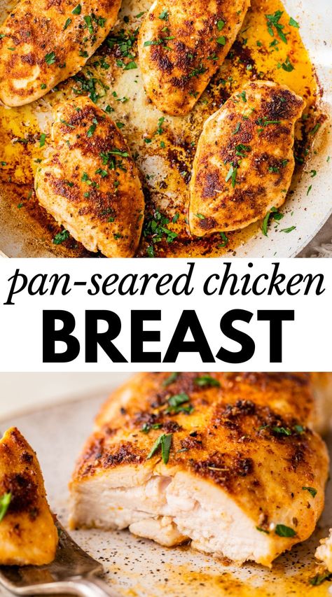 How To Sear Chicken, Pan Seared Baked Chicken, Chicken In Frying Pan, Skillet Cooked Chicken, Stove Grilled Chicken, Simple Pan Fried Chicken, How To Cook Chicken In A Pan, Best Grilled Chicken Seasoning, Chicken Marinade Stovetop