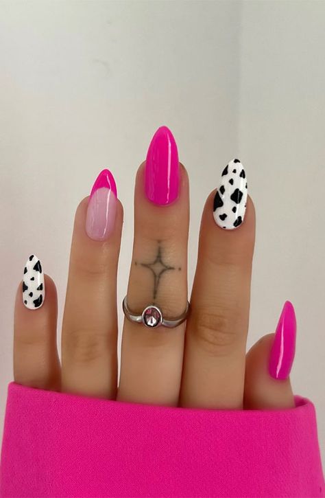 cow print nails, cow print nails short, cow print nail art, cow print nails pink, Cow print nails designs, cow print nails french tip, brown cow print nails, cow nail designs, cow french tip nails Cow Print Toenails, Hot Pink Cowprint Nails, Cowgirl Pink Nails, Fun Nail Designs Pink, Winter Cow Print Nails, Preppy Cowgirl Nails, Pink Disco Cowgirl Nails, Pink Cowgirl Nails Designs, Cute Nails Cow Print