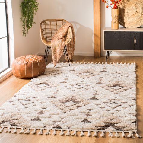 Free 2-day shipping. Buy Safavieh Moroccan Tassel Shag Larry Moroccan Geometric Area Rug at Walmart.com Moroccan Pattern, Ivory Area Rug, Shag Area Rug, Transitional Decor, Geometric Area Rug, Boho Designs, Ivory Rug, Brown Rug, Online Home Decor Stores