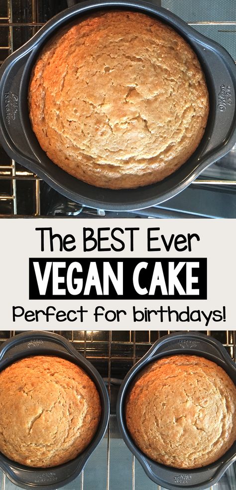 How to make the best vegan vanilla cake recipe for birthday parties with options for white or chocolate cake #vegancake #vanilla #cake #vegan #recipe #birthday #dessert #best #veganrecipe #cakerecipes #eggfree How To Make A Vegan Cake, Vanilla Cake Recipe Vegan, Vegan Yellow Cake Recipe, Easy Vegan Vanilla Cake, Wfpb Cake Recipes, Oil Free Vegan Cake, Vegan Cake Filling Ideas, 6 Inch Vegan Cake, Vegan White Cake Recipe