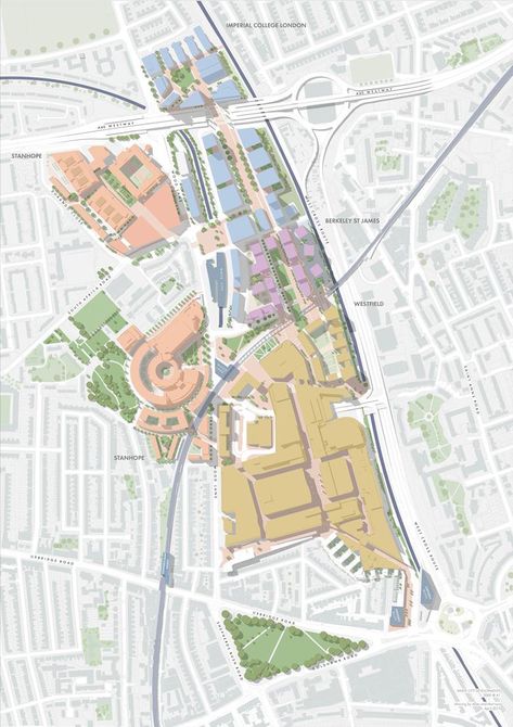 Consent for trio of Allies & Morrison office buildings | News | Building Design Plan Concept Architecture, Architecture Site Plan, Urban Design Diagram, Architecture Mapping, Urban Analysis, Urban Design Graphics, Henning Larsen, Urban Design Concept, Urban Design Plan