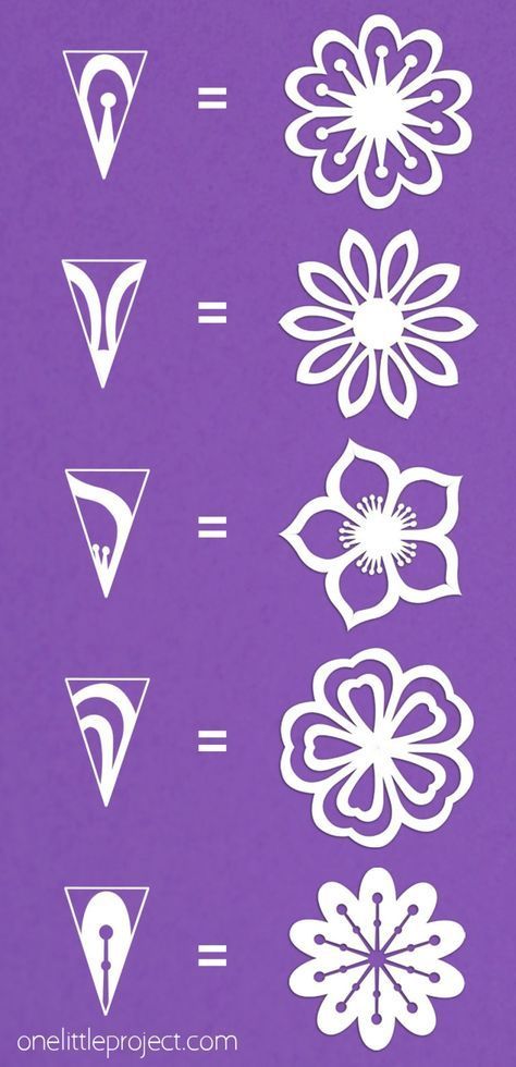 Learn how to make paper flowers in less than 5 minutes! Fold and cut paper to make beautiful kirigami flowers in the same way you make paper snowflakes! It's such a fun and easy paper craft for spring, summer, or anytime. Snöflingor I Papper, Aktiviti Kanak-kanak, Construction Paper Crafts, Instruções Origami, Kraf Diy, Handmade Paper Crafts, Paper Craft Diy Projects, How To Make Paper Flowers, Diy Crafts Paper Flowers