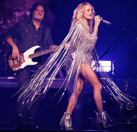 Denim And Rhinestones, Carrie Underwood Pictures, Carrie Underwood Photos, Black Fringe Dress, Country Stars, Country Artists, Fringe Dress, Black Fringe, Carrie Underwood