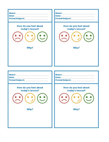 Exit Tickets Template, Check For Understanding, Student Self Assessment, Classroom Assessment, Fun Classroom Activities, Feedback For Students, Exit Tickets, Ticket Template, Social Media Schedule