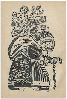 Two Hand Design: Polish Illustration - Adam Kilian Linocut Folk Art, Vintage Woodcut Illustration, Adam Kilian, Polish Folk Illustration, Indian Linocut, Folk Drawing, Folklore Illustration, Polish Illustration, Linocut Illustration