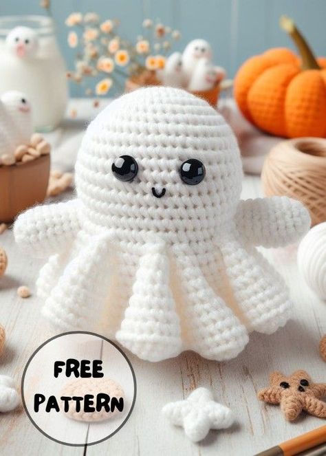 crochet animals free patterns halloween #Amigurumi_Patterns #Free_Ghost_Amigurumi_Pattern #Crochet_Ghost_Wind_Spinner #Cauldron_Coasters_Crochet White Crochet Patterns Free, Crochet Ghost With Witch Hat, Crochet Ghost Plush, Crochet Ghosts Free Pattern, Crochet Ghost Pattern Free, Crocheted Ghost, Ghost Amigurumi, Spooky Crochet, Ghost Crochet