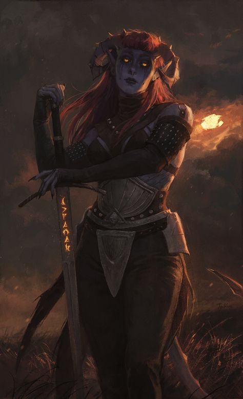 Tiefling Paladin, Tiefling Female, Castlevania Anime, Pathfinder Character, Dungeons And Dragons Characters, Dnd Art, Fantasy Concept Art, Fantasy Rpg, Fantasy Inspiration