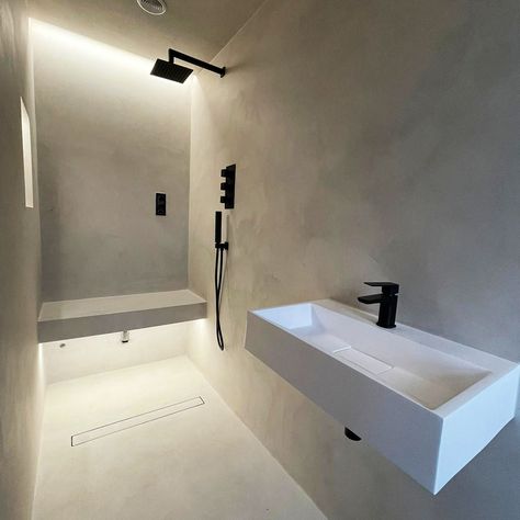 Microcrete Bathroom, Micro Concrete Bathroom, Backyard Restroom, Micro Cement Bathroom, Polished Concrete Bathroom, Micro Bathroom, Bathroom Concrete Floor, Microcement Bathroom, Microcement Walls