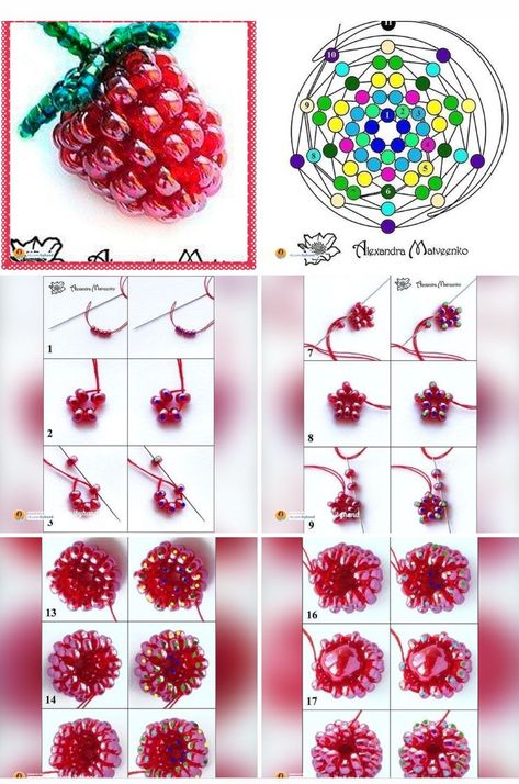 Diy Beaded Animals How To Make, Raspberry Bead Pattern, How To Read Bead Patterns, Beaded Raspberry Tutorial, Bead Pets Pattern 3d, Beading Trends 2023, Beading Projects For Beginners, 3d Bead Art, Seed Bead Crafts Diy Free Pattern