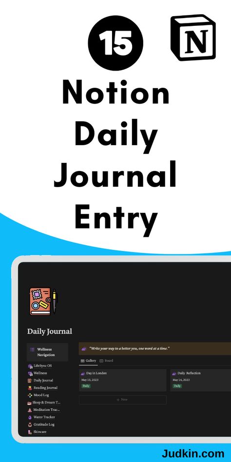 Enhance your productivity with this Notion Daily Journal Entry guide! Discover how to organize your thoughts, track your goals, and reflect on your day with ease. Perfect for anyone looking to elevate their journaling routine. Learn tips, tricks, and templates to make the most out of your daily entries in Notion! Notion Daily Journal, Daily Journal Entry, Reflect On Your Day, Journal Notion, Journaling Routine, Organize Your Thoughts, Life Tracker, Gratitude Tracker, Sleep Dream