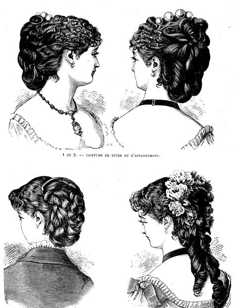 Victorian fashion engraving  c 1880s Victorian Hairstyles Women, Victorian Era Hairstyles Women, Old Hairstyles Woman, 1880s Hairstyles, 1880s Hair, 1860s Hairstyles, 1800s Hair, Victorian Era Hairstyles, 1800s Hairstyles