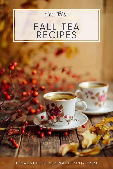 Brew yourself a cup of seasonal, hot tea with these tea blends featuring herbal, black, and green tea blends. More than 15 recipes from Autumn season ingredients. Witches Tea Recipes, Simple Tea Recipes, Dried Tea Recipes, Diy Black Tea Blends, Goddess Tea Recipe, Herbal Tea Recipes For Energy, Custom Tea Blends, Mabon Tea Recipe, Fall Teas Recipes